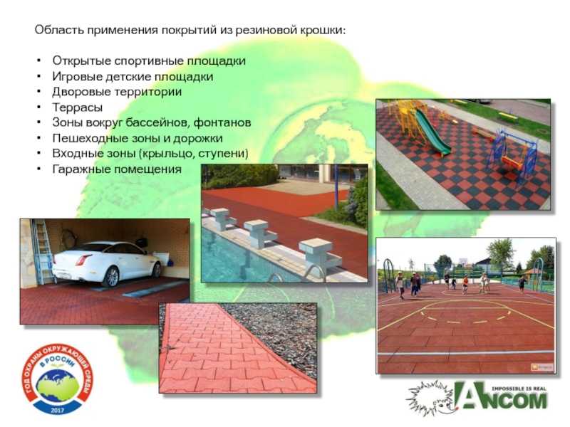 Укладка резиновой крошки - технологии, преимущества и недостатки, виды