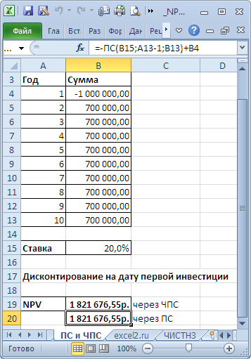 Расчет npv для бизнес плана