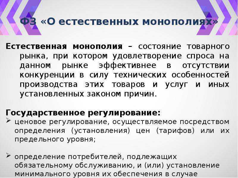 Роль естественных монополий в экономике