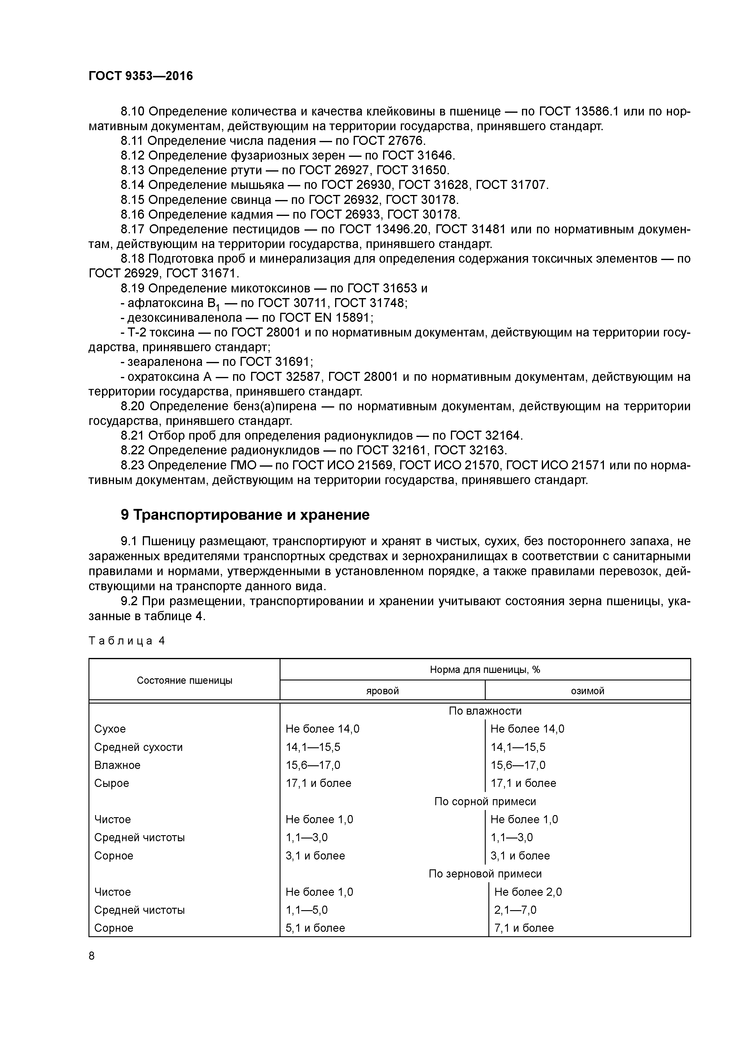 Гост пшеница основные показатели. стандарты на зерно