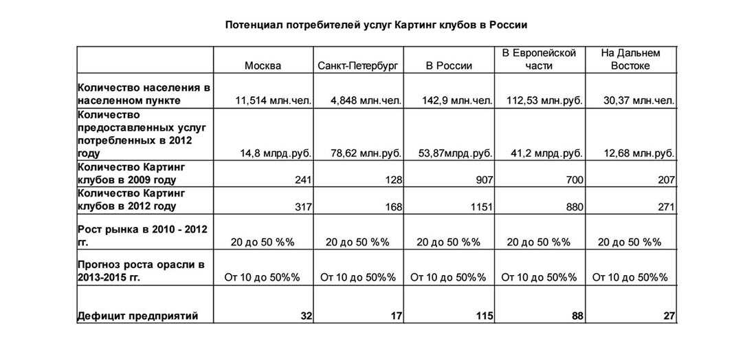 Подробный бизнес-план картинга с расчетами