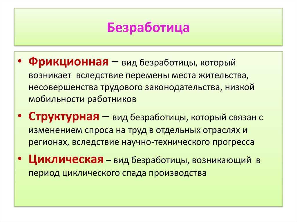 Виды и примеры фрикицонной и структурной безработицы
