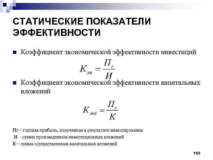 Расчет капитальных вложений - формулы и пояснения!