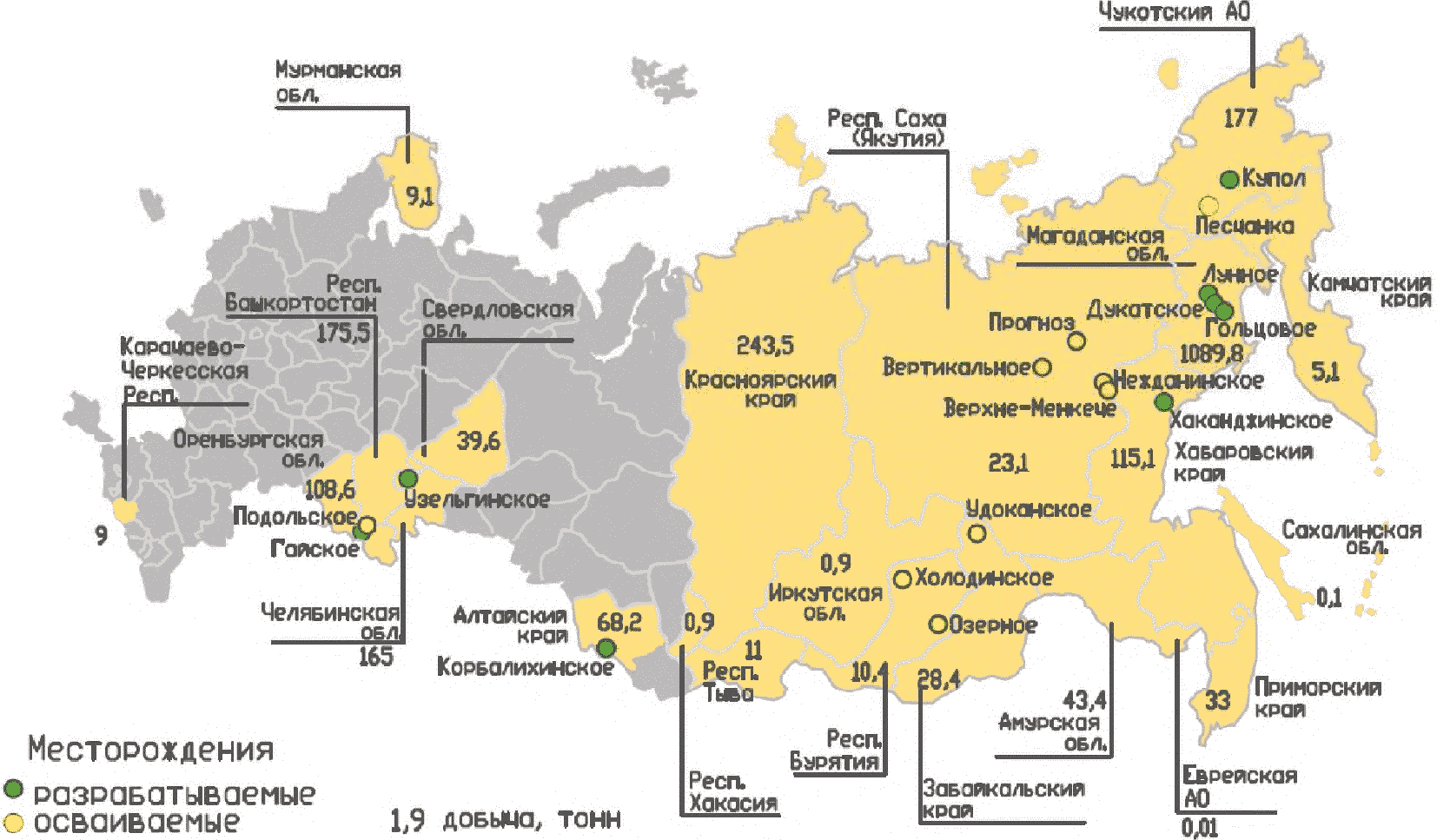 Месторождения золота в россии: карта крупнейших, самые богатые области золотодобычи, список добывающих компаний | мк-союз.рф