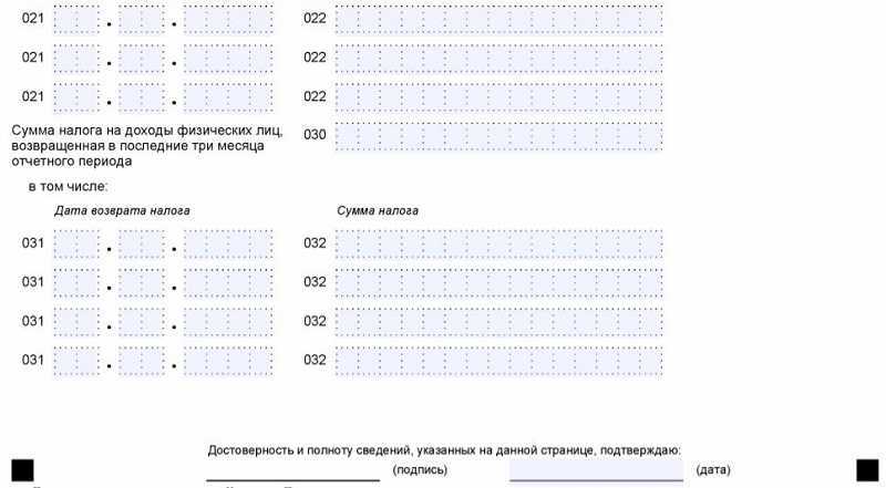 Заполнение новой формы 6 ндфл за 2021 год