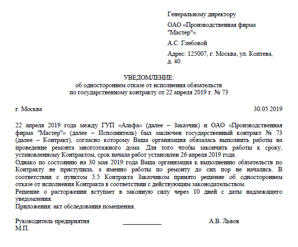 Образец соглашения о расторжении договора оказания услуг 2023